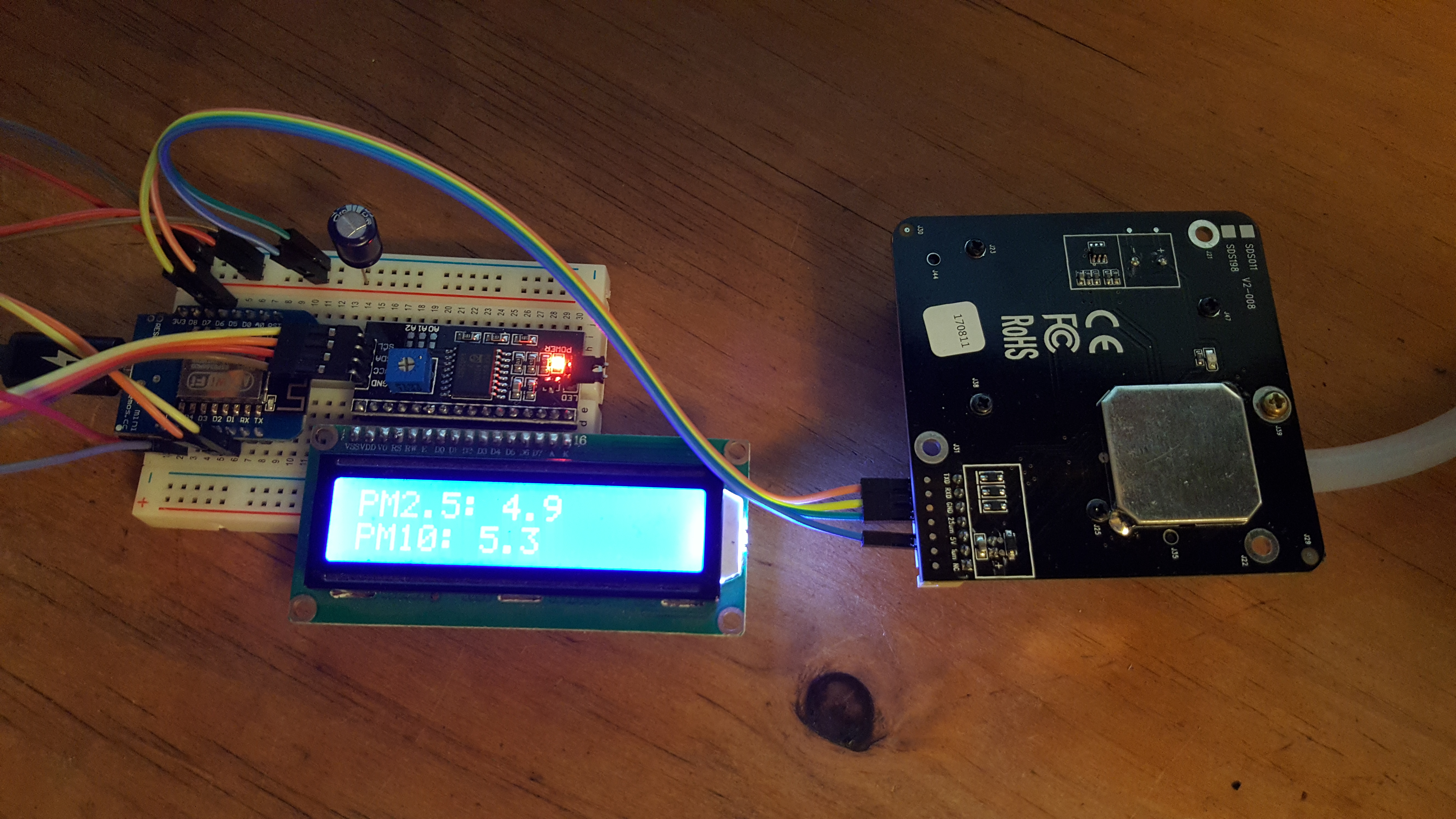 PM 2.5/10 Air Quality Monitor Using the SDS011 Sensor